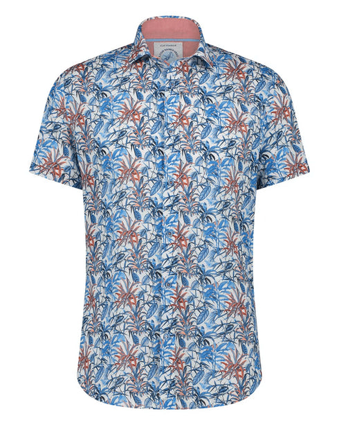 A Fish Named Fred S/S Leafs Casual Shirt Blue/Orange